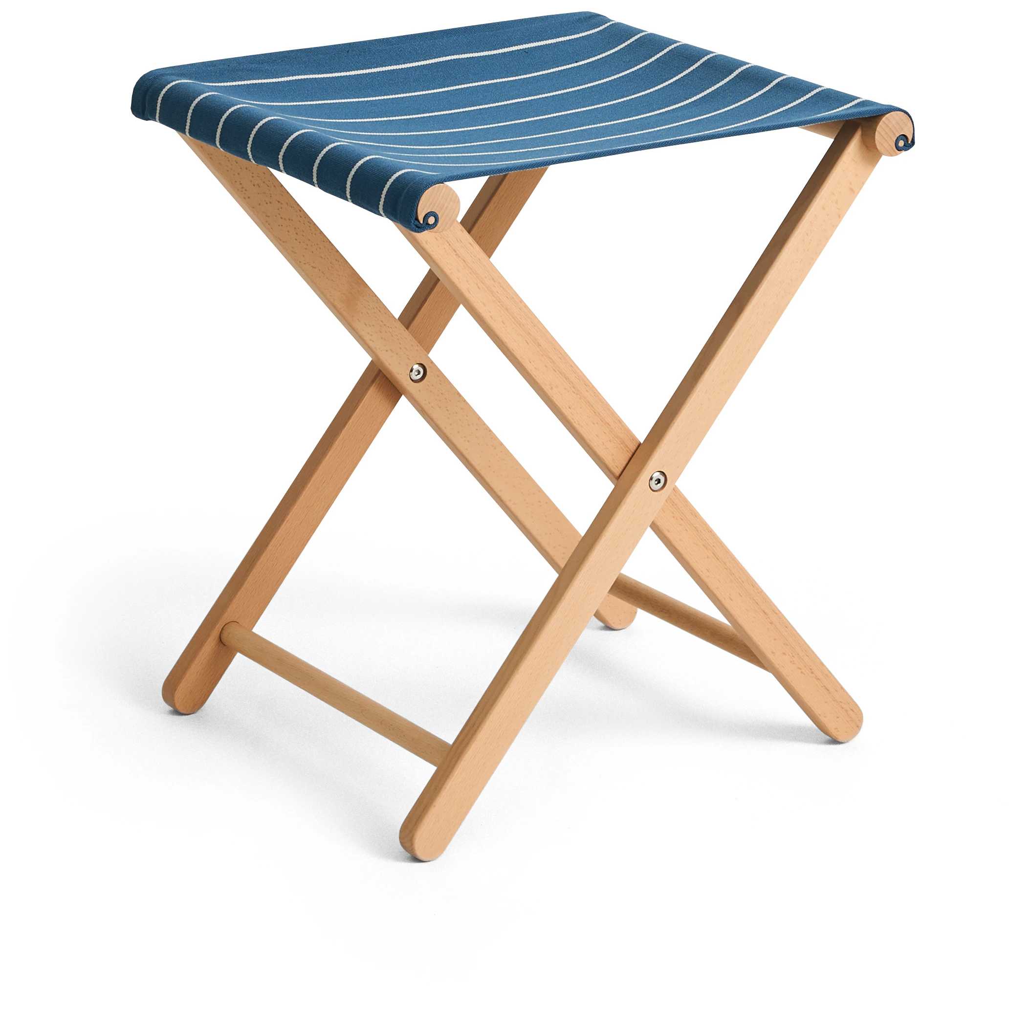 Hay Outdoor Market Folding Stool Blue With Beige Stripe - Barstolar & Pallar Bok Bl&aring;