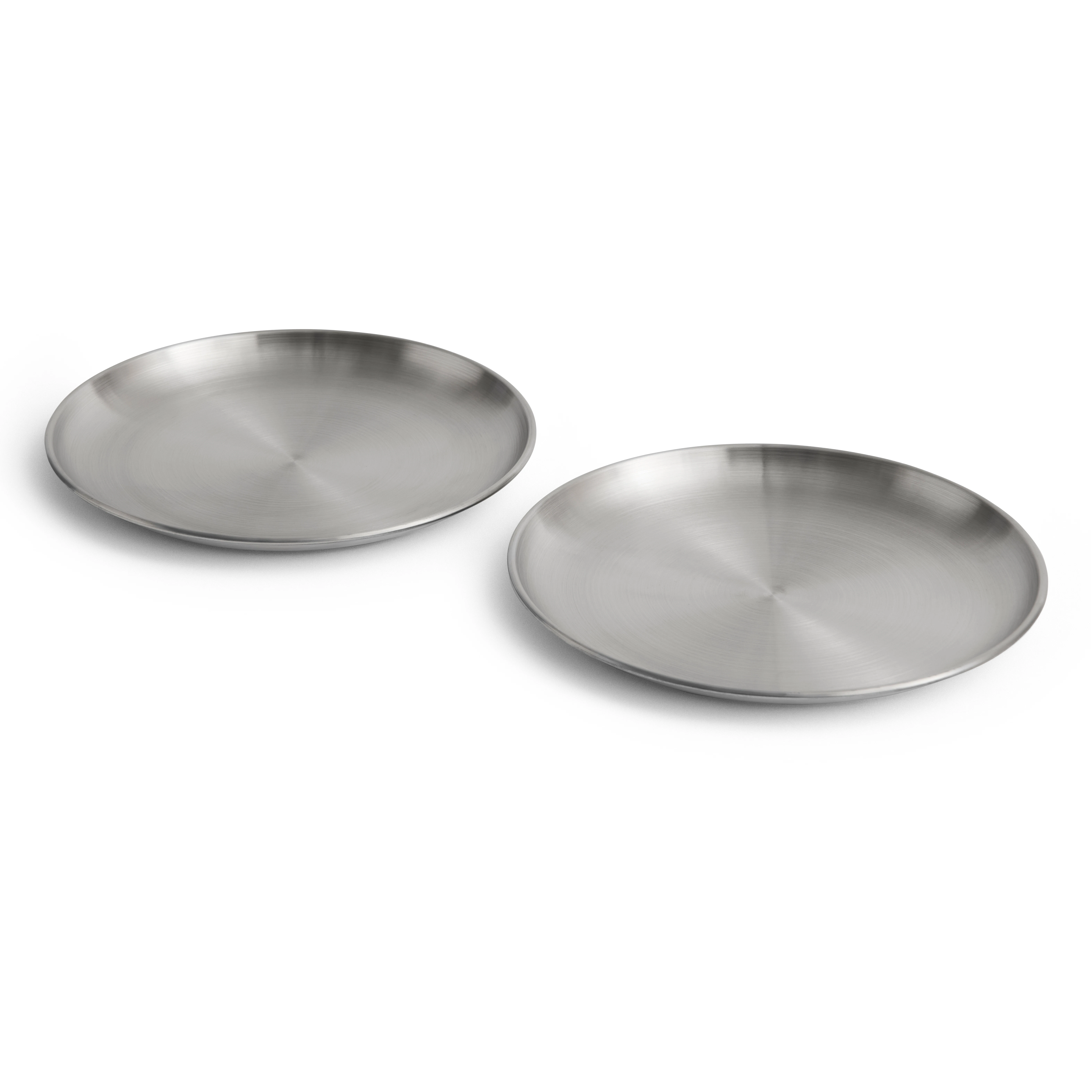 Hay Outdoor Market Steel Plate Set Of 2 Large - Övriga Tallrikar & Fat Rostfritt Stål Silver