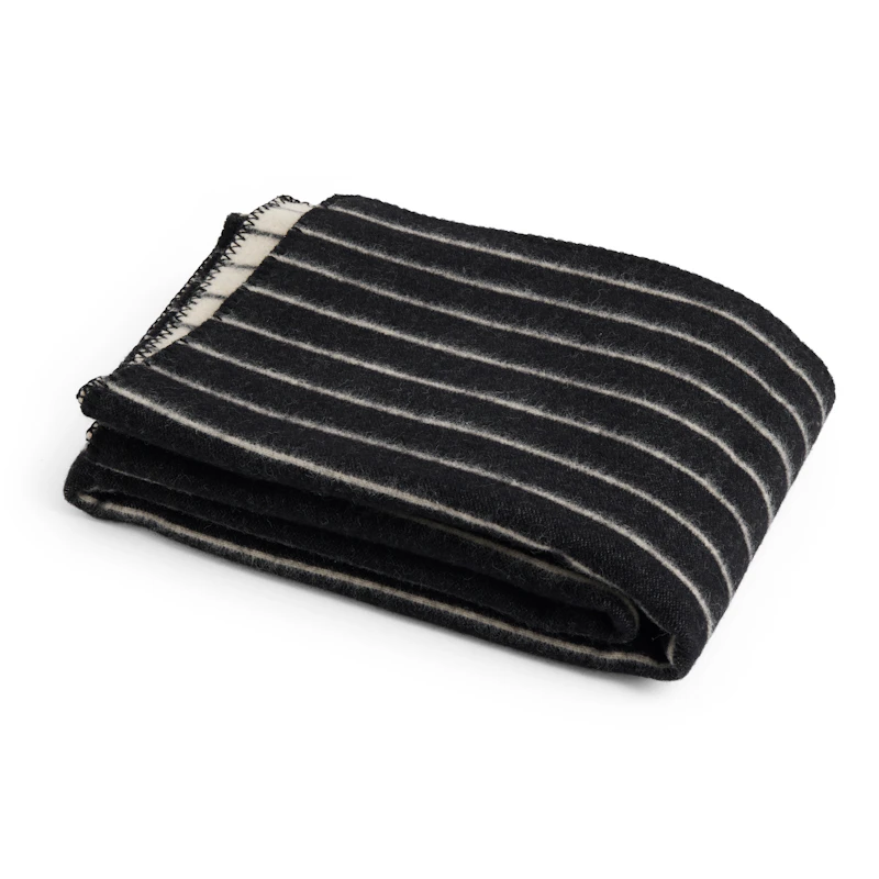 Outdoor Market Throw 130x180 cm, Black With Beige Stripe
