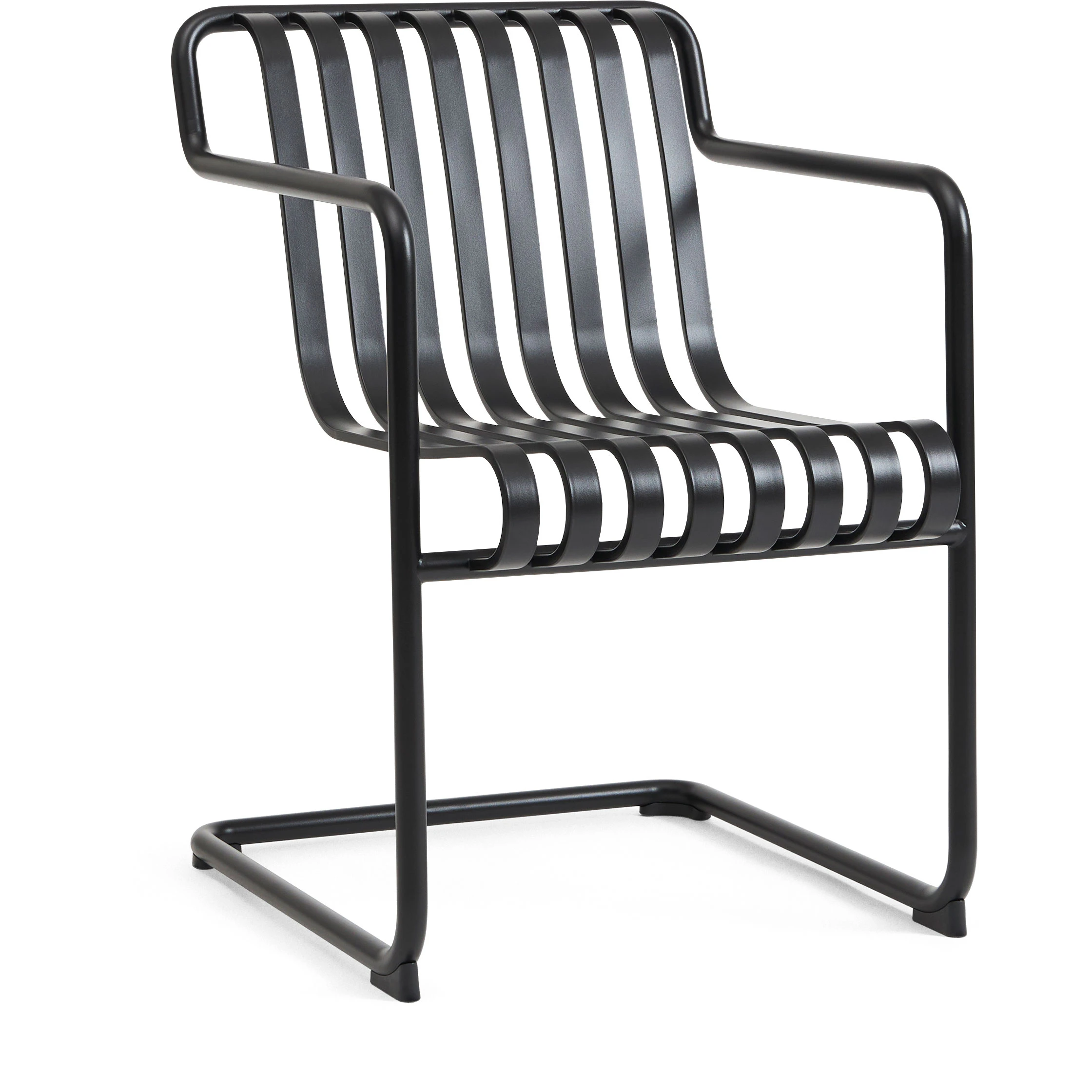 hay palissade cantilever dining armchair anthracite powder coated steel - trädgårdsstolar pulverlackat stål svart
