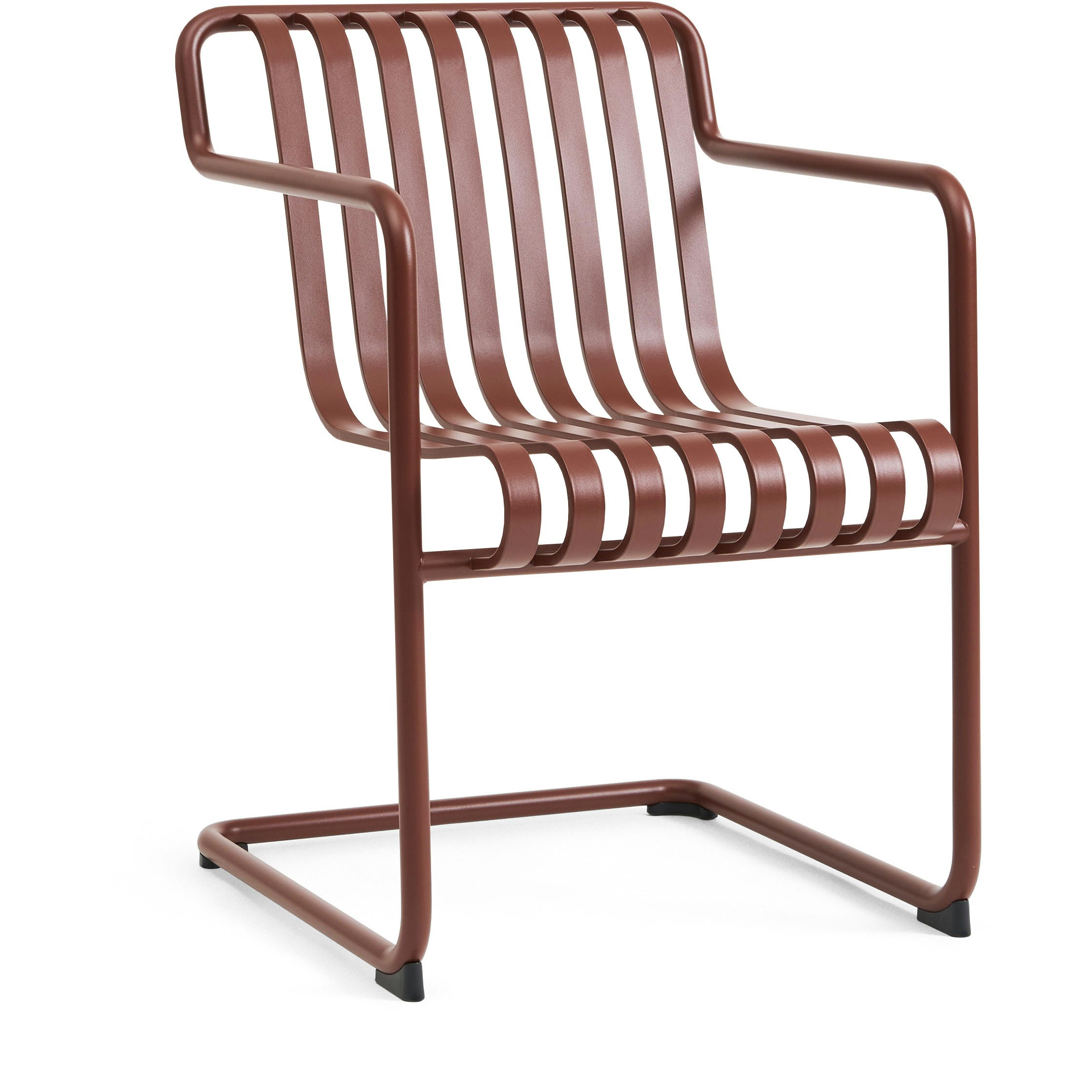 hay palissade cantilever dining armchair iron red powder coated steel - trädgårdsstolar pulverlackat stål röd