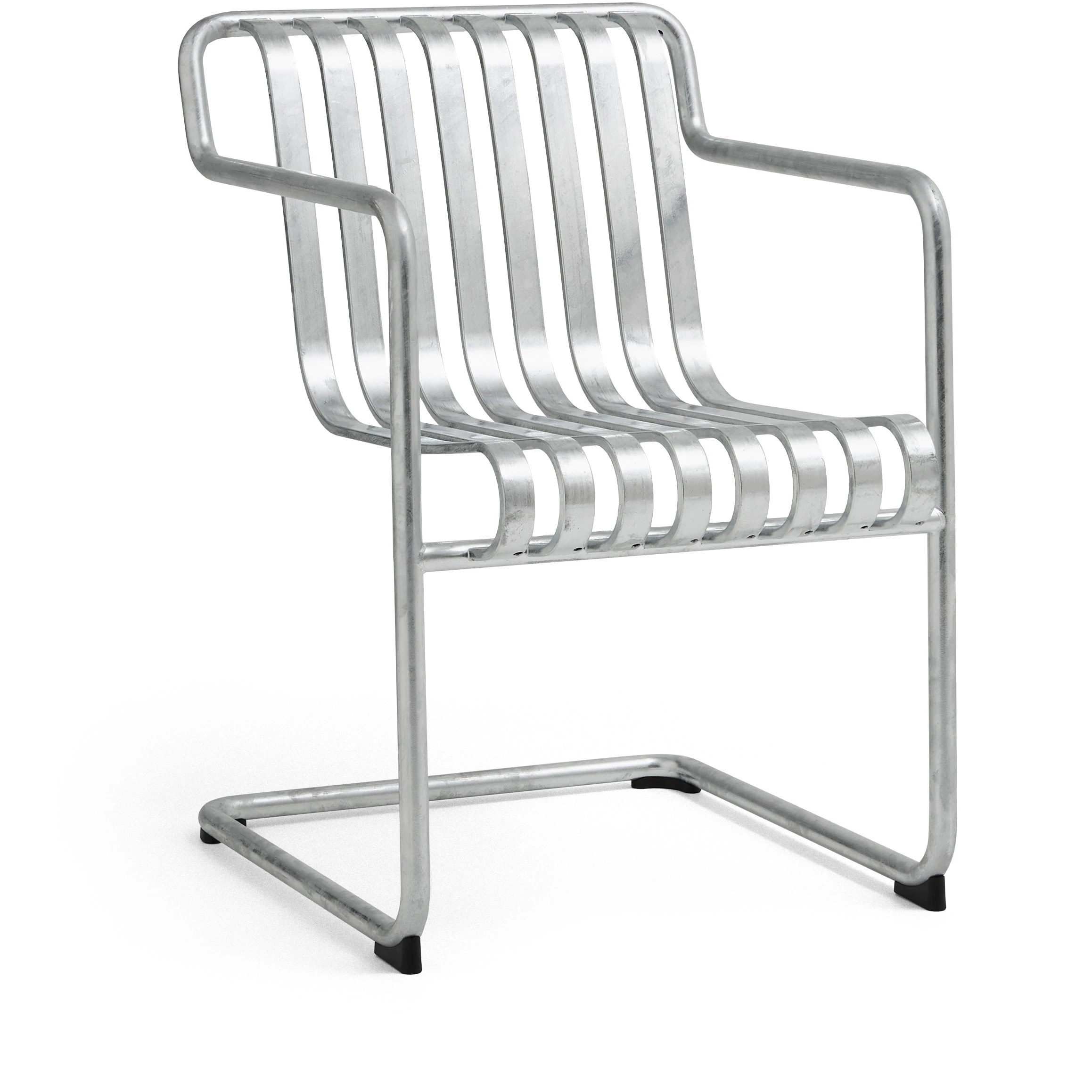 hay palissade cantilever dining armchair hot galvanised steel - trädgårdsstolar stål silver