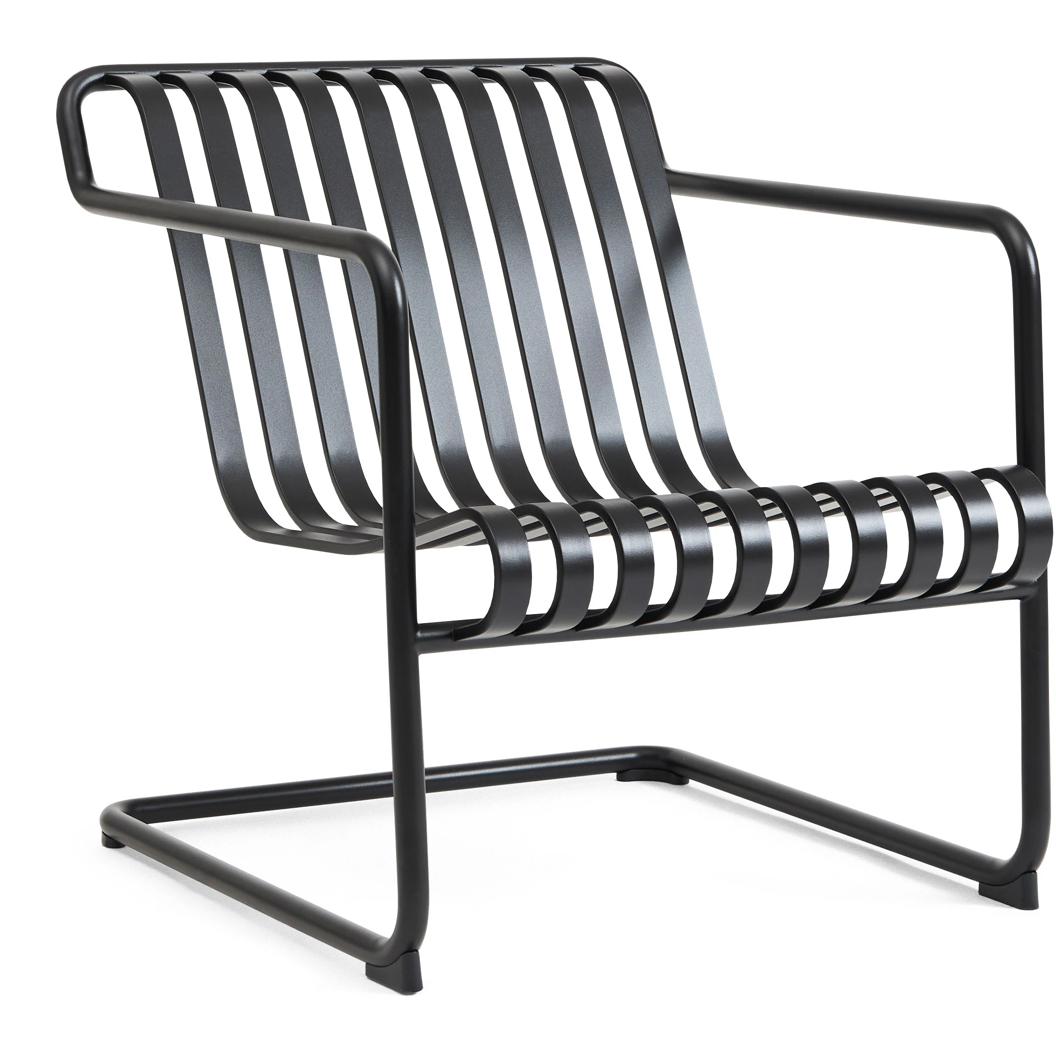 Hay Palissade Cantilever Lounge Chair Low Anthracite Powder Coated Steel - Loungefåtöljer Pulverlackat Stål Svart