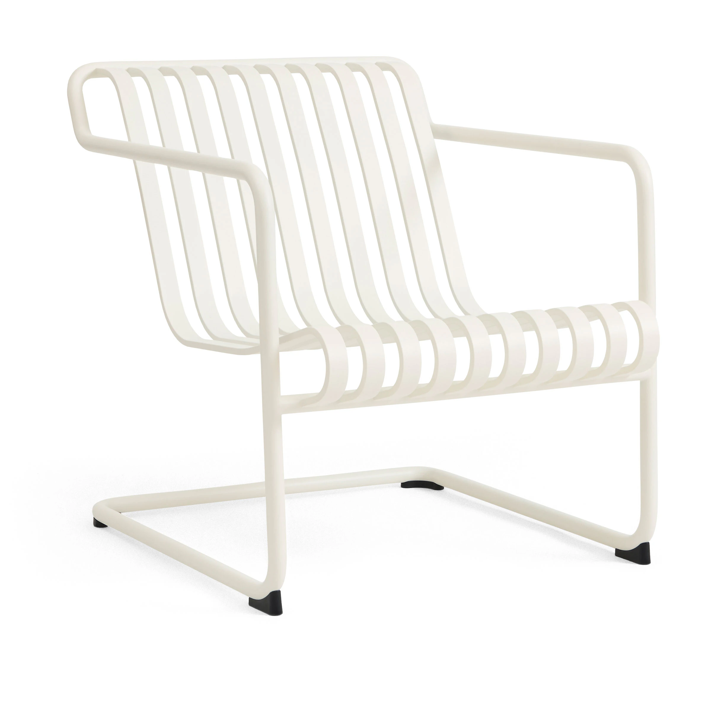 Hay Palissade Cantilever Lounge Chair Low Cream White Powder Coated Steel - Loungefåtöljer Pulverlackat Stål Vit