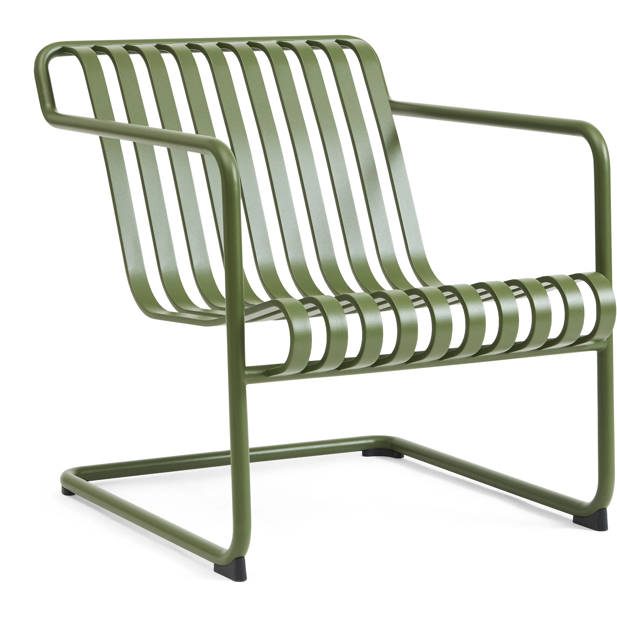 Hay Palissade Cantilever Lounge Chair Low Olive Powder Coated Steel - Loungefåtöljer Pulverlackat Stål Grön