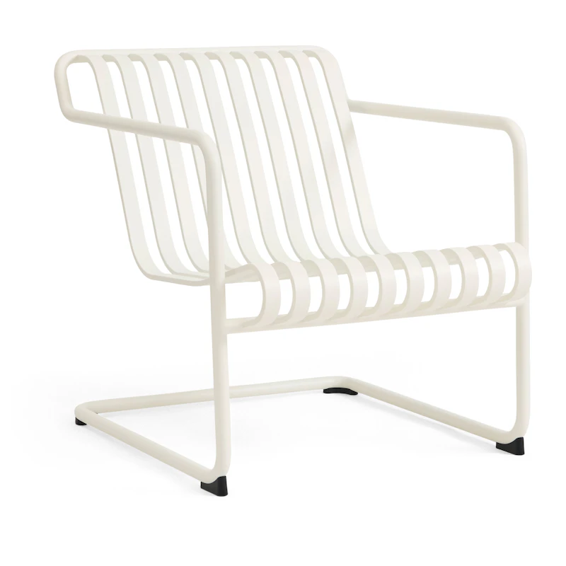 Palissade Cantilever Lounge Chair Low, Cream white powder coated steel