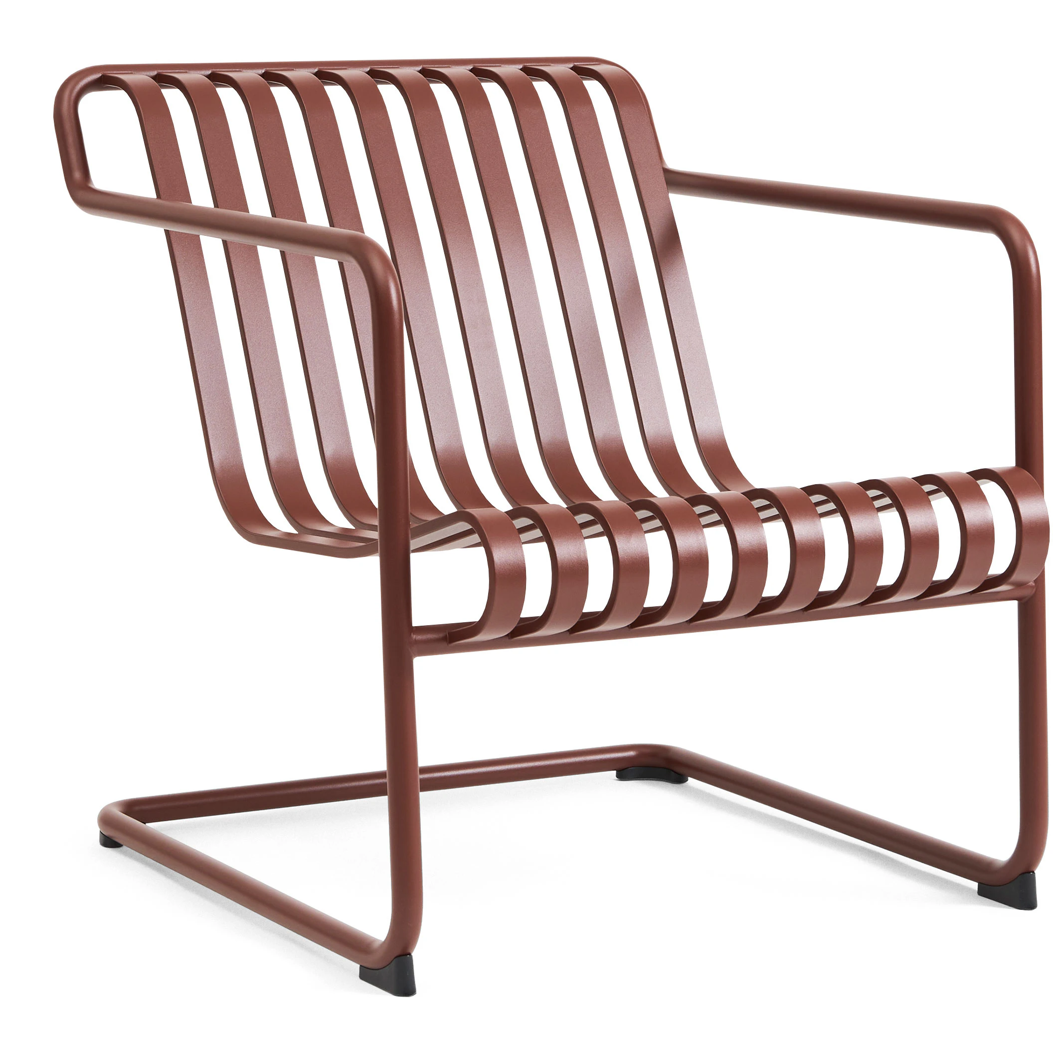 Hay Palissade Cantilever Lounge Chair Low Iron Red Powder Coated Steel - Loungefåtöljer Pulverlackat Stål Röd