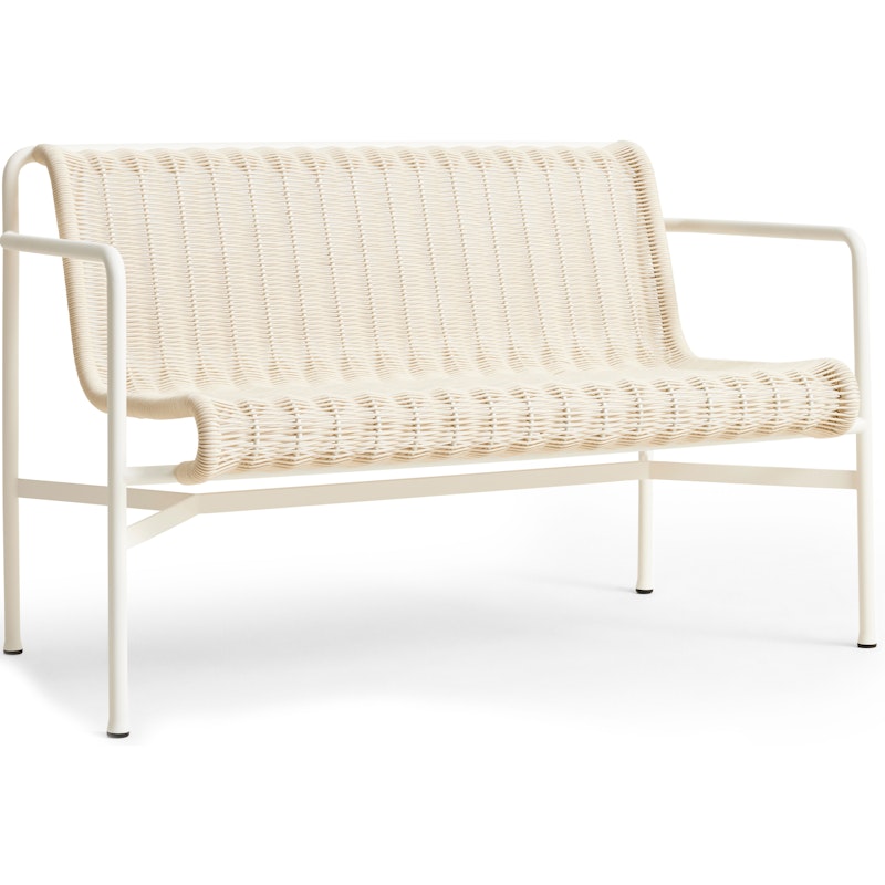 Palissade Cord Bänk Med Armstöd, Cream White