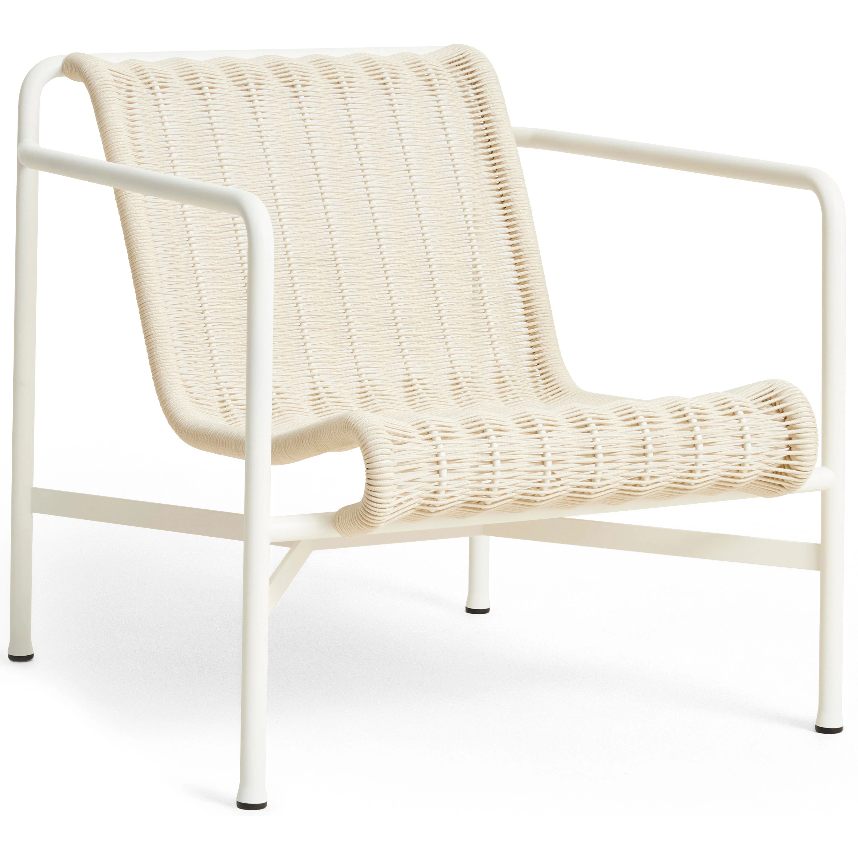 Hay Palissade Cord Loungefåtölj Låg Cream White - Loungefåtöljer Pulverlackat Stål Gräddvit