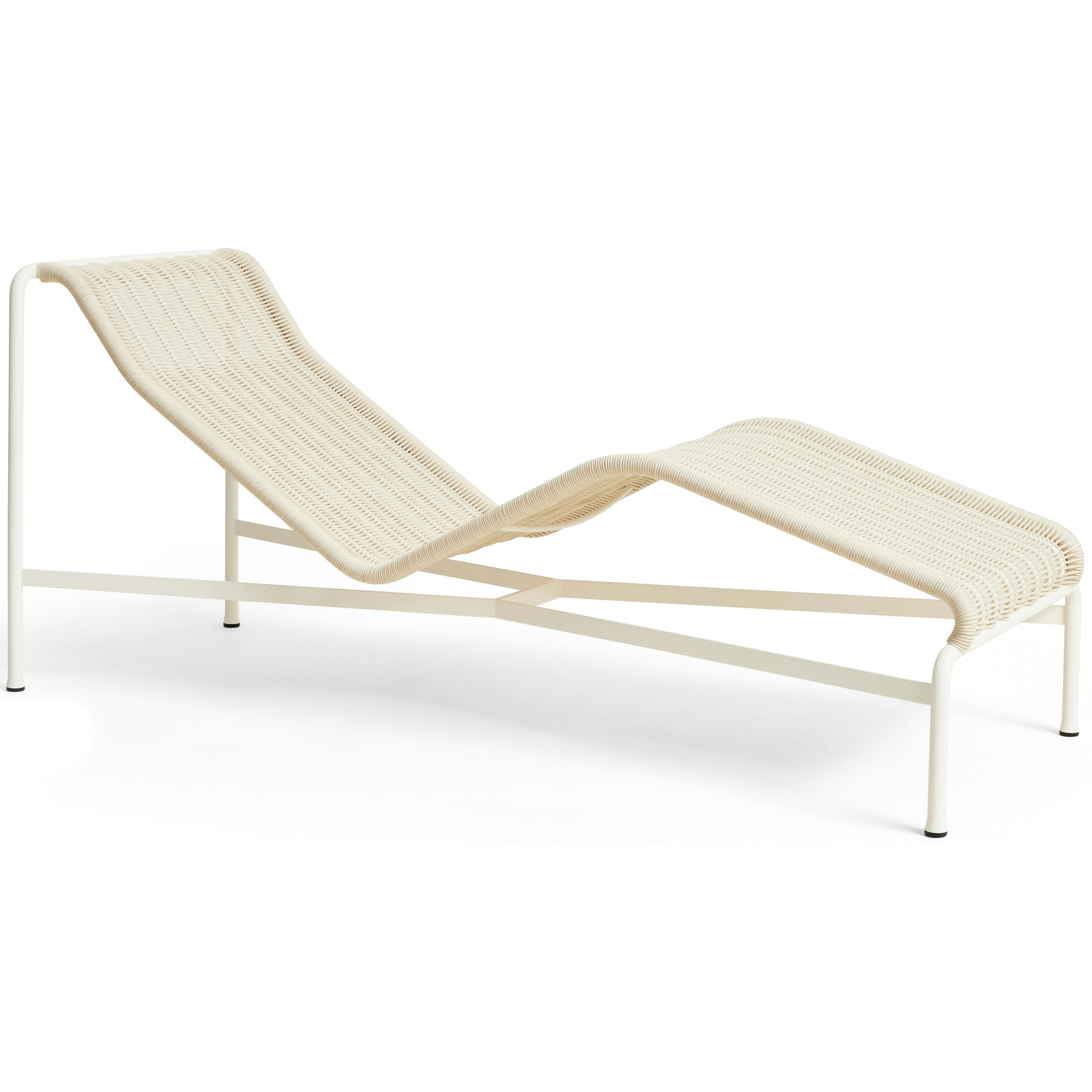 hay palissade cord schäslong cream white - pulverlackat stål gräddvit