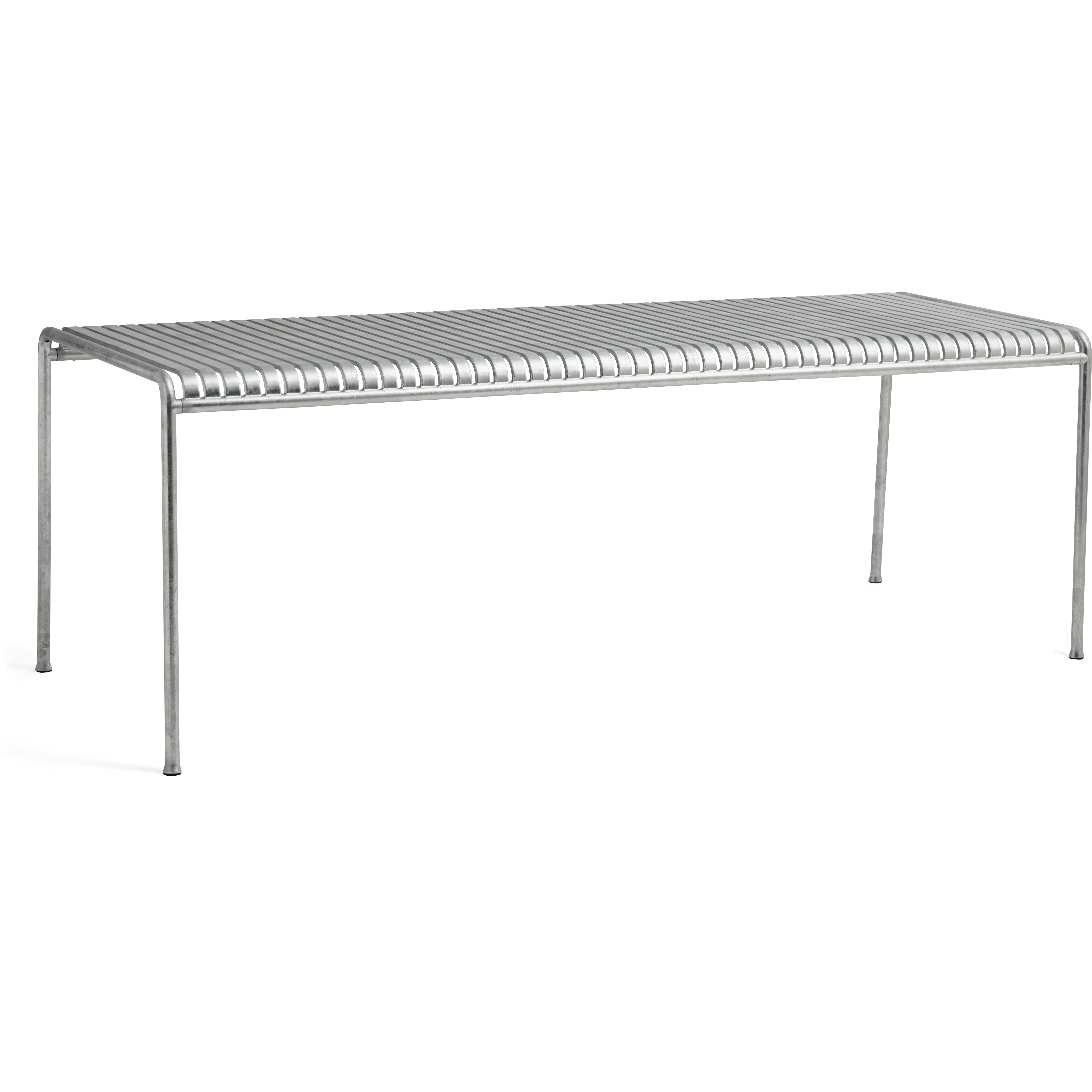 Hay Palissade Table 90x220 Cm 4 Legs Hot Galvanised Steel - Trädgårdsbord Stål Silver