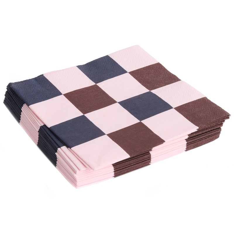 Pattern Servetter 16x16 cm, Svart / Light Pink