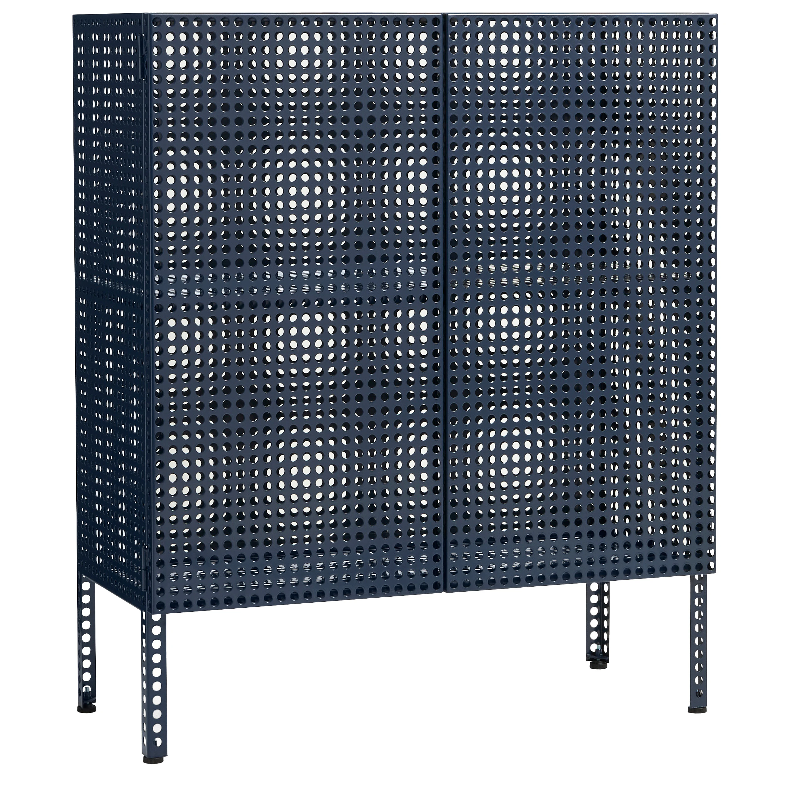 Hay Perforated Sk&aring;p Medium Steel Blue - Sk&aring;p & vitrinsk&aring;p Pulverlackat St&aring;l St&aring;lbl&aring;
