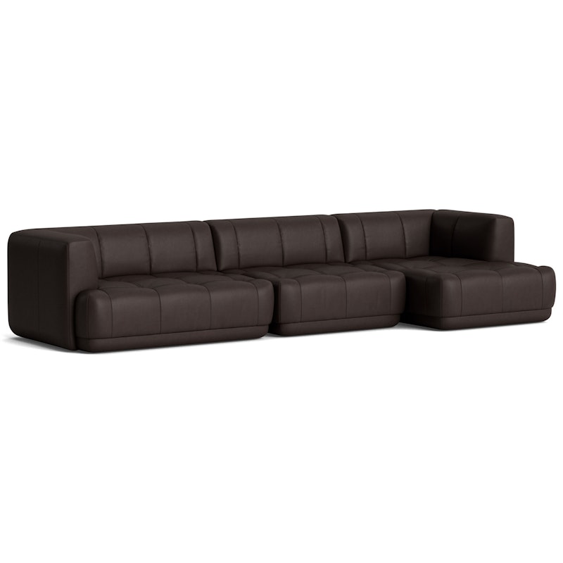 Quilton 4-Sitssoffa Konfiguration 17 Höger, Läder Sense Dark Brown