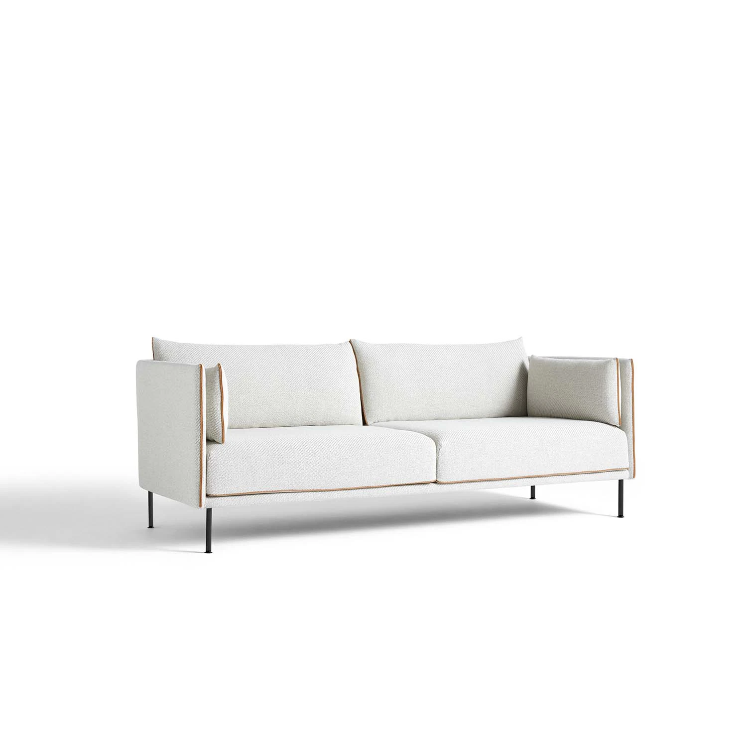 Hay Silhouette 3 Cognac P Black Steel B/coda 100 - 3-sitssoffor Textil Vit