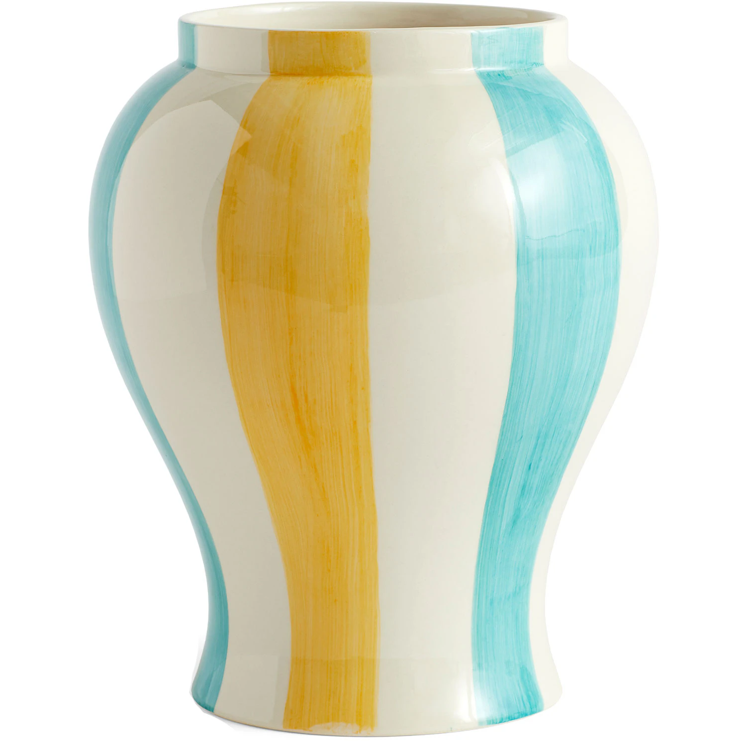Hay Sobremesa Stripe Vas 25 Cm /gul - Vaser Stengods Gr&ouml;n
