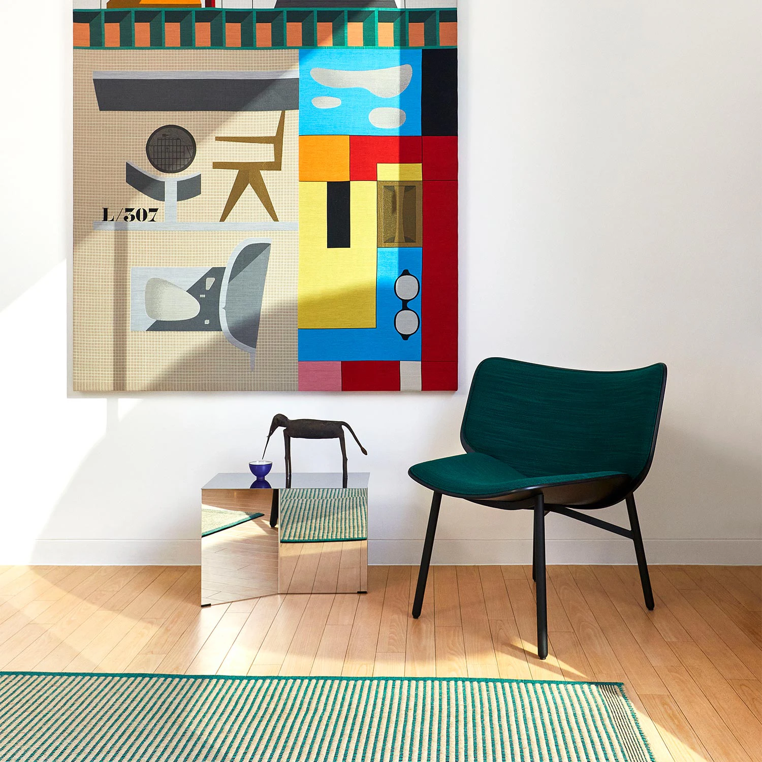 Hay Tapis Matta 80x200 Cm / Svart, grön från HAY, bild 2