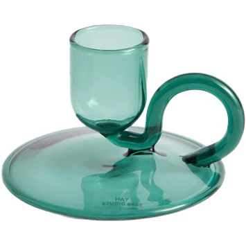 Hay Tiny Candleholder Curved - Ljusstakar Borosilikatglas Aqua