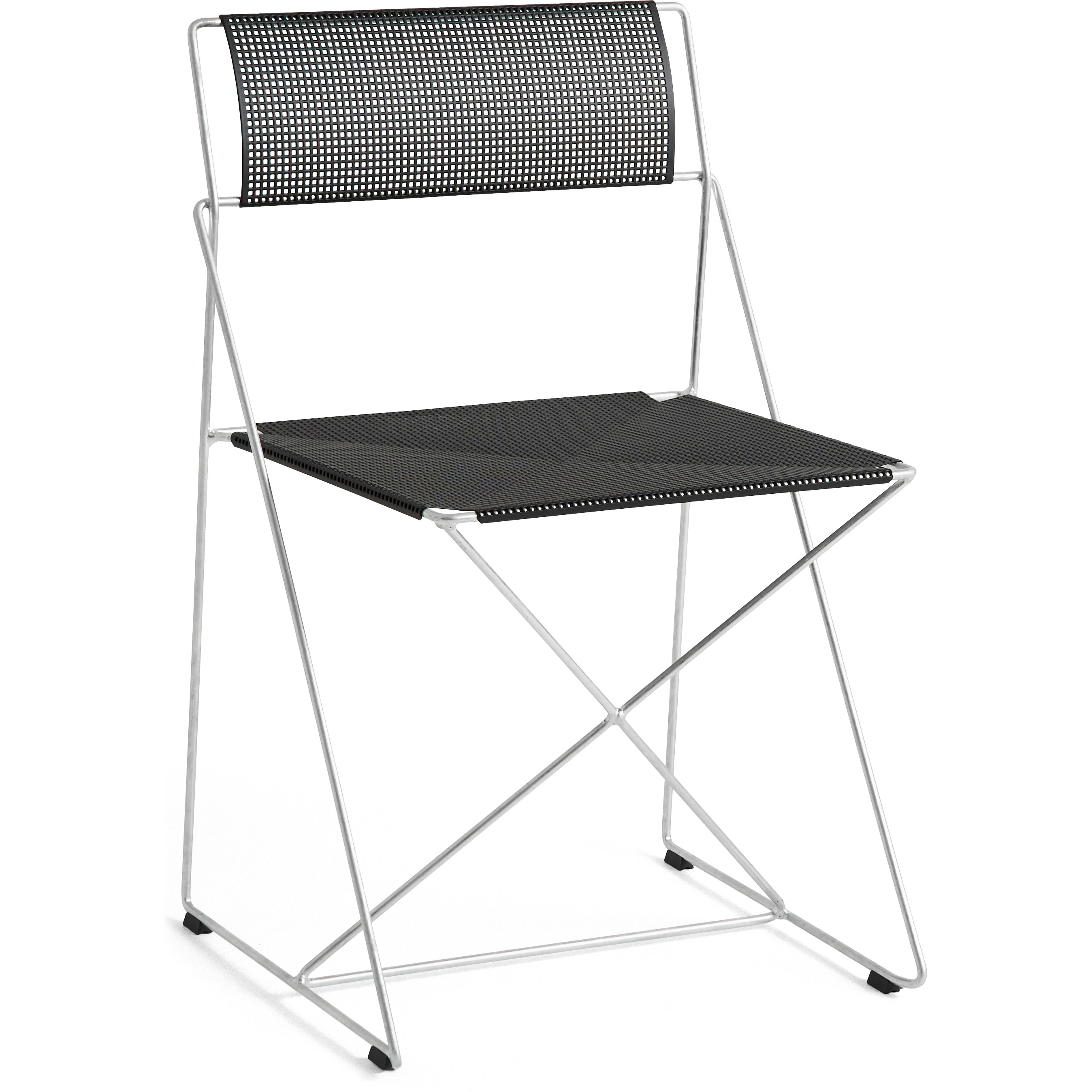 hay x-line stol / pulverlackerad - trädgårdsstolar varmförzinkat stål svart