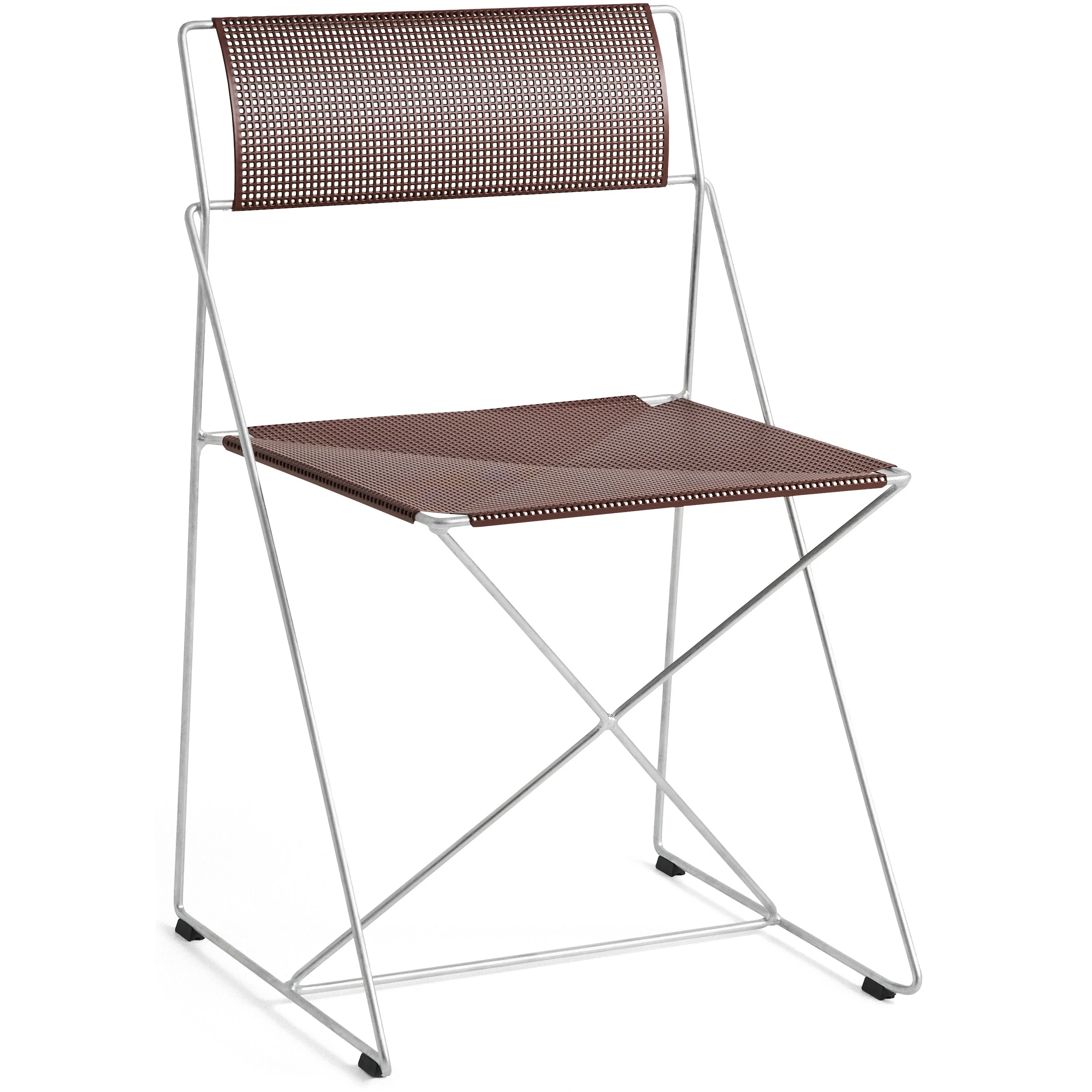 hay x-line stol / pulverlackerad - trädgårdsstolar varmförzinkat stål iron red