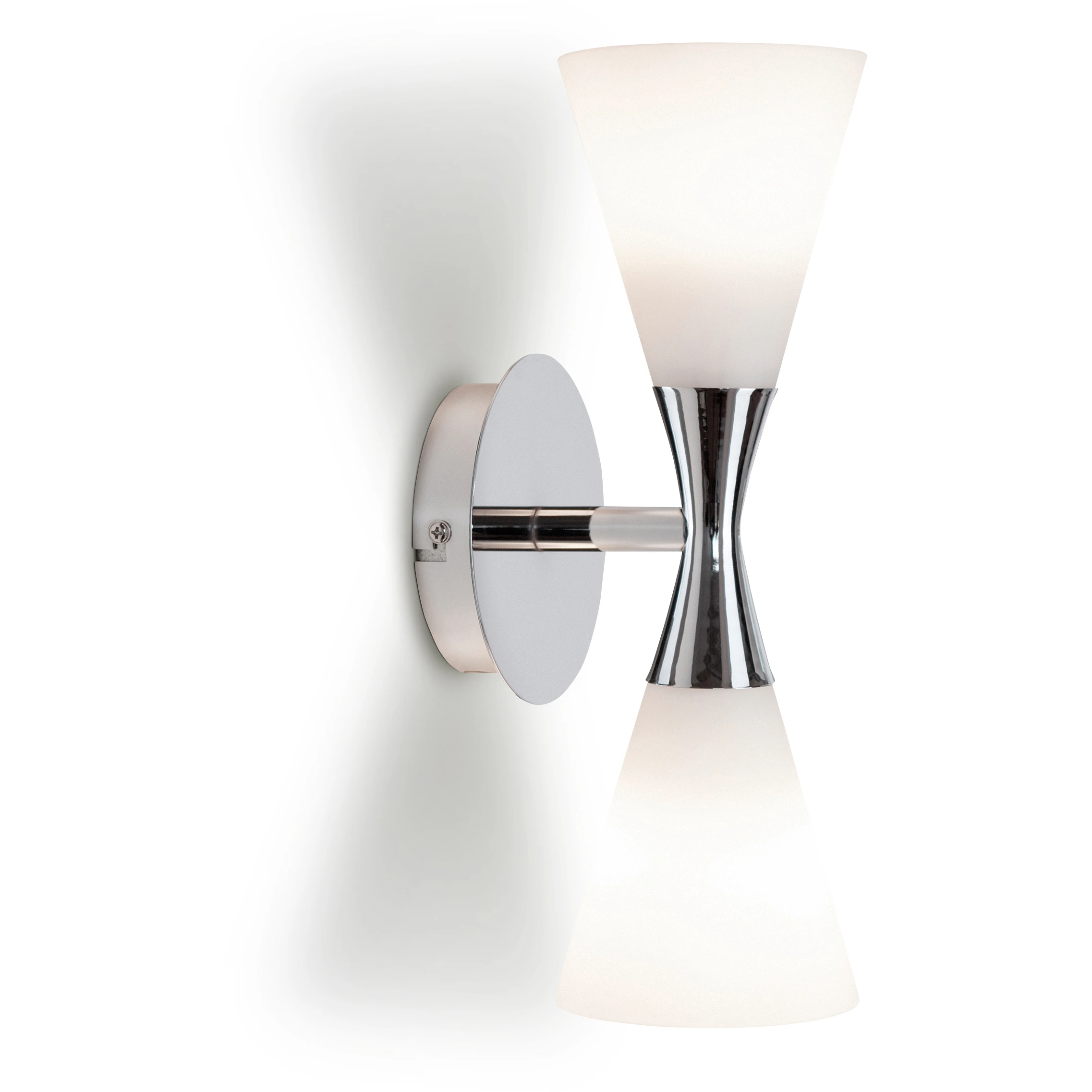 Herstal Harlekin Duo V&auml;gglampa /vit - V&auml;gglampor Glas Krom