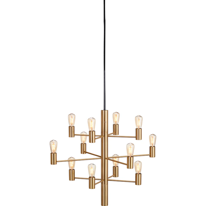 Manola 12 Ljuskrona Dimbar LED, Satin Brass