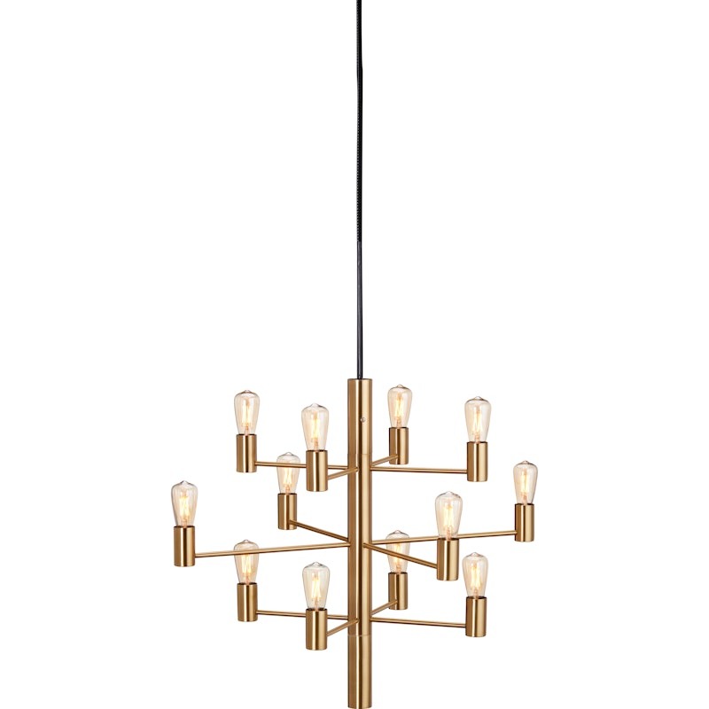 Manola 12 Ljuskrona Dimbar LED, Satin Brass