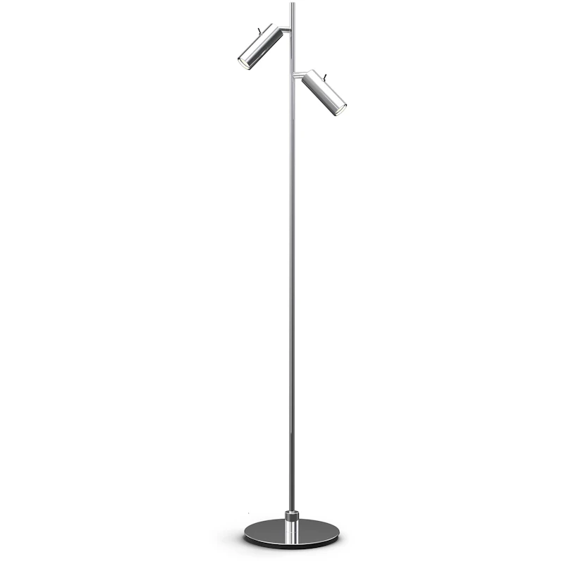 Pipeline Golvlampa Dubbel, Krom