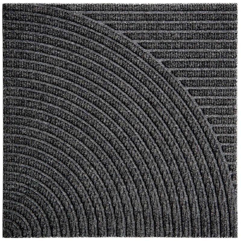 Zen Dörrmatta 45x45 cm Horizontal & Circular, Grey
