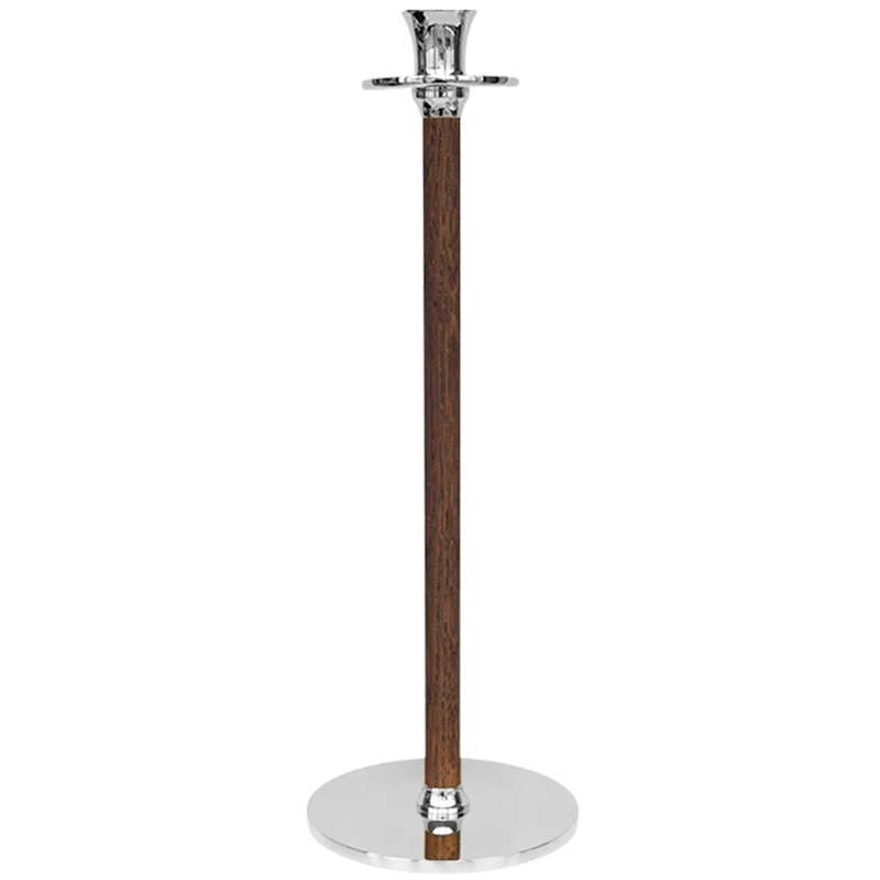 Alto Basso Ljusstake 35 cm, Valnöt/Förnicklad