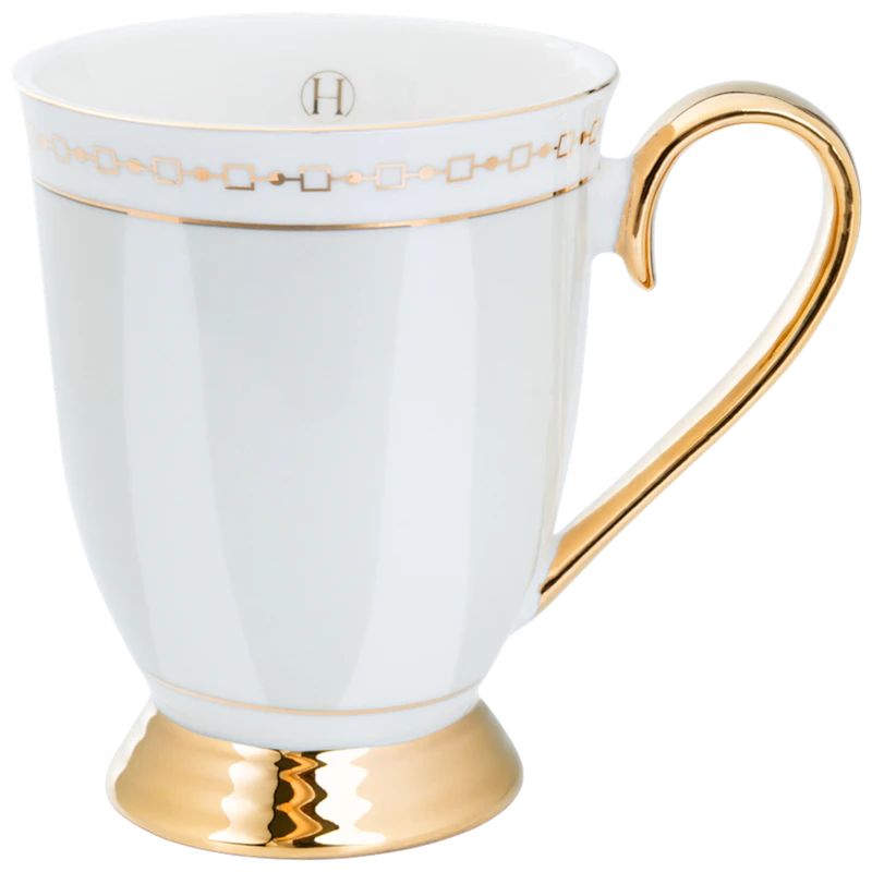 Strisce Mugg Med Fot, Greige