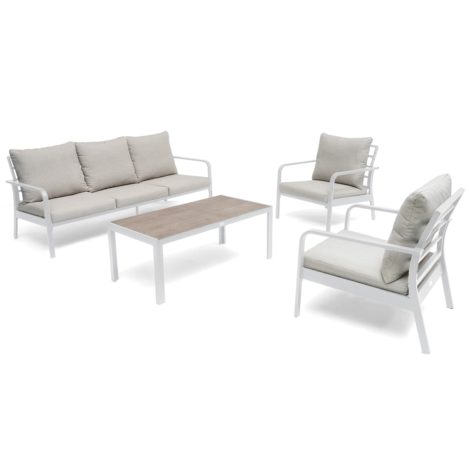 Hillerstorp Hånger Soffgrupp Gråbeige / - Loungefåtöljer Aluminium Vit