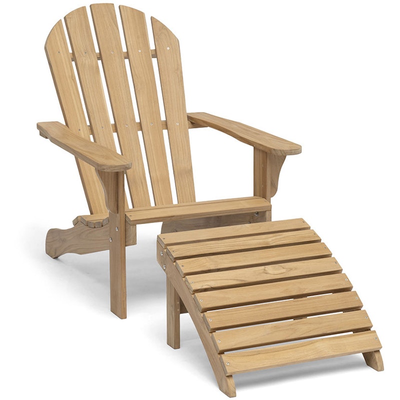 Tennessee Däckstol Med Fotpall, Teak