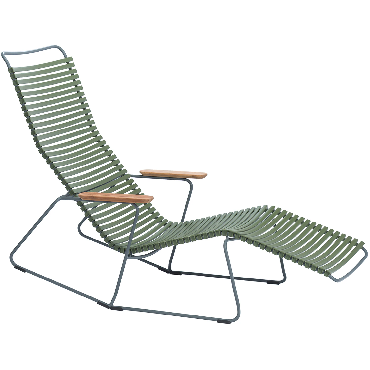 houe click sunrocker solsäng oliv - plast olivgrön