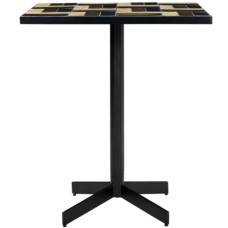 Geometric Cafe table / Sidobord, Brun/Blå