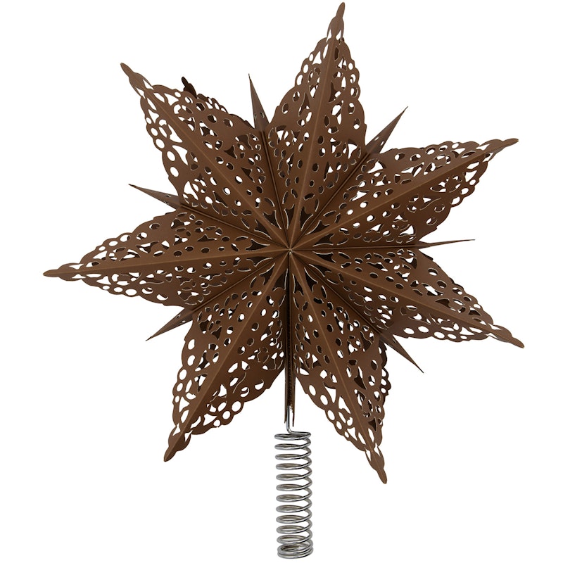 Clip Julstjärna 30 cm, Brun