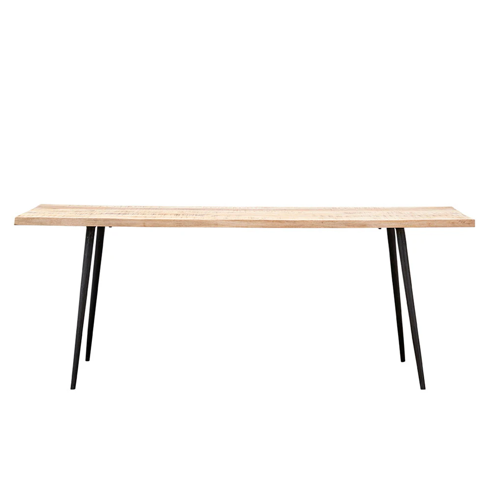 house doctor club matbord 80x200 cm ljust trä - mangoträ svart