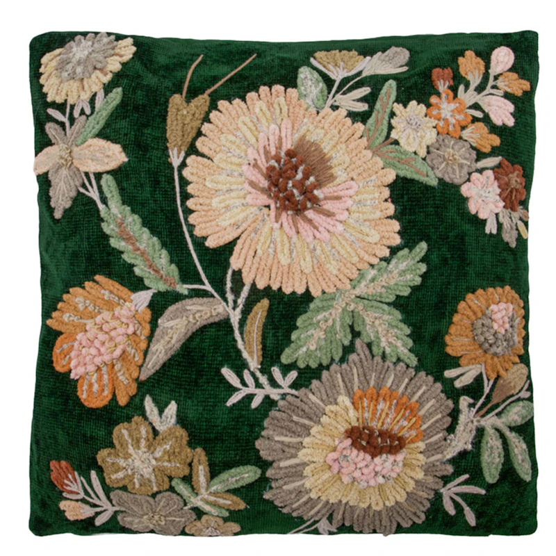 Bota Kuddfodral 50x50 cm, Grön / Rose