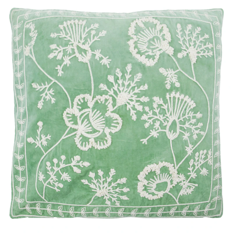 Mano Kuddfodral 50x50 cm, Off-white / Mintgrön