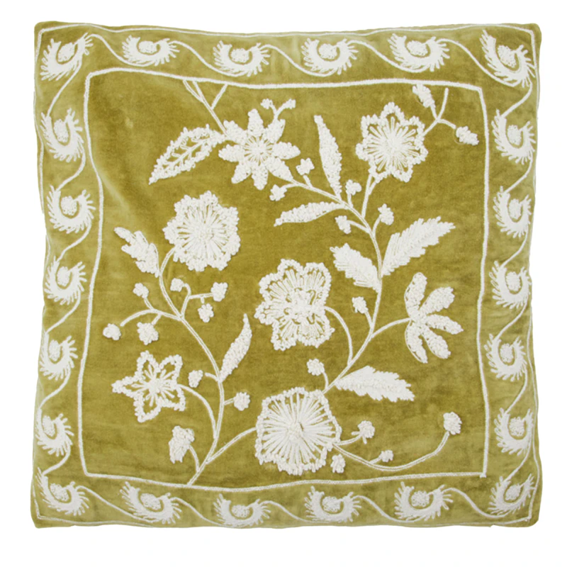 Rica Kuddfodral 50x50 cm, Off-white / Senapsgul