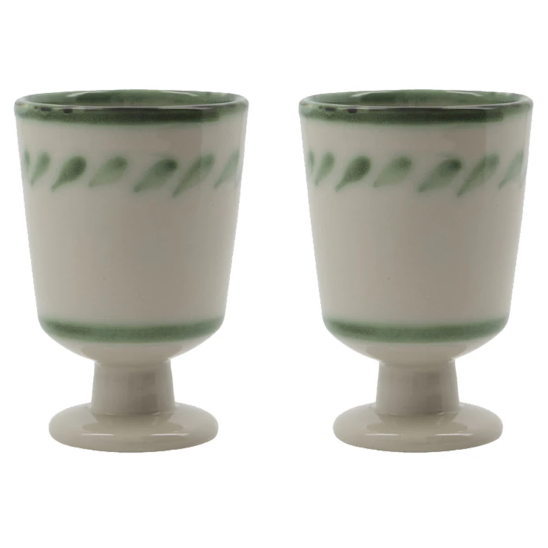 Diva Mugg 2-pack Med Fot, Grön