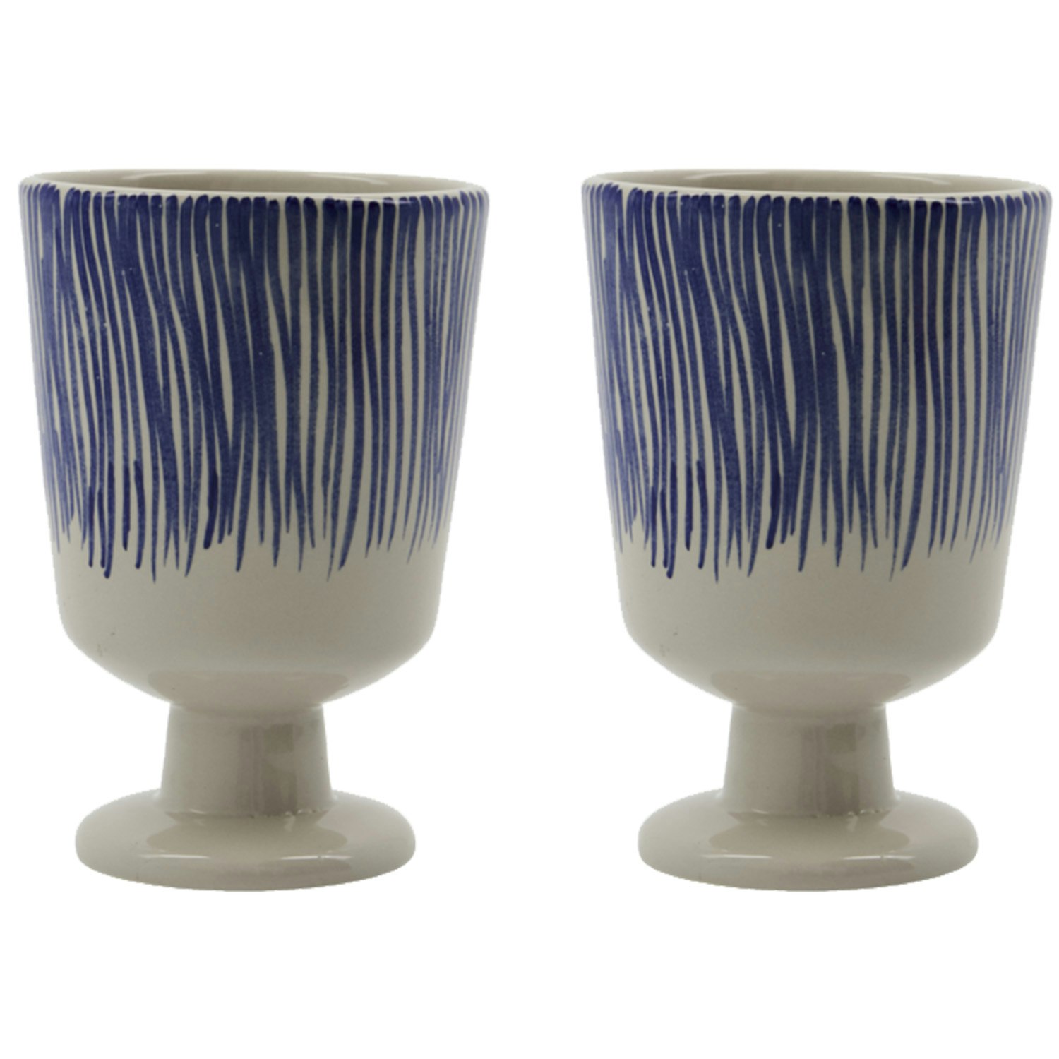 House Doctor Diva Mugg 2-pack Med Fot Bl&aring; - Kaffekoppar Stengods Gr&ouml;n