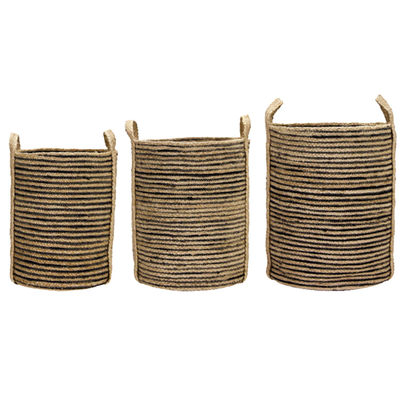 Dungi Förvaringskorg 3-pack, Svart/Natur