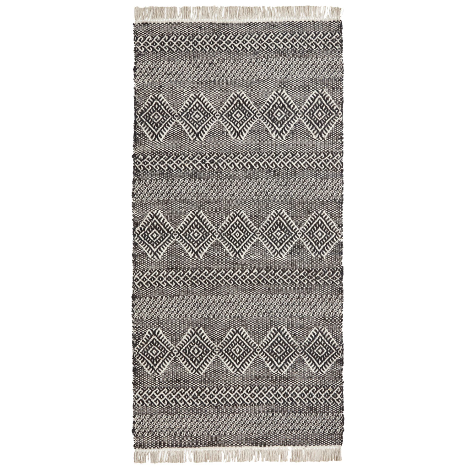 House Doctor Ethnic Matta 90x200 Cm /natur - Mönstrade mattor Bomull Svart
