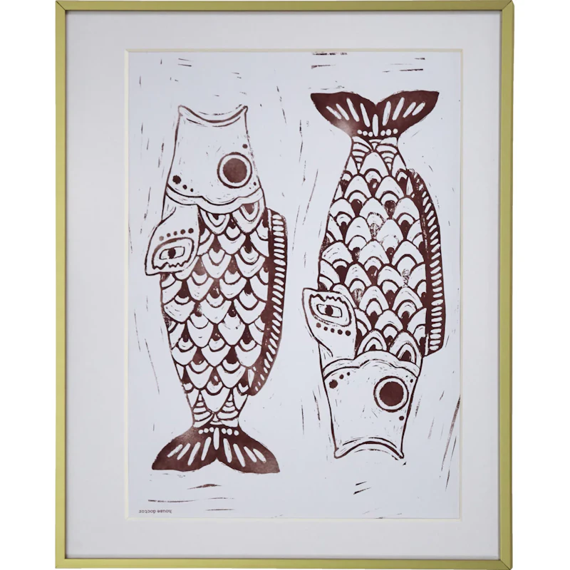 HDFish Tavla 40x50 cm, Vinröd