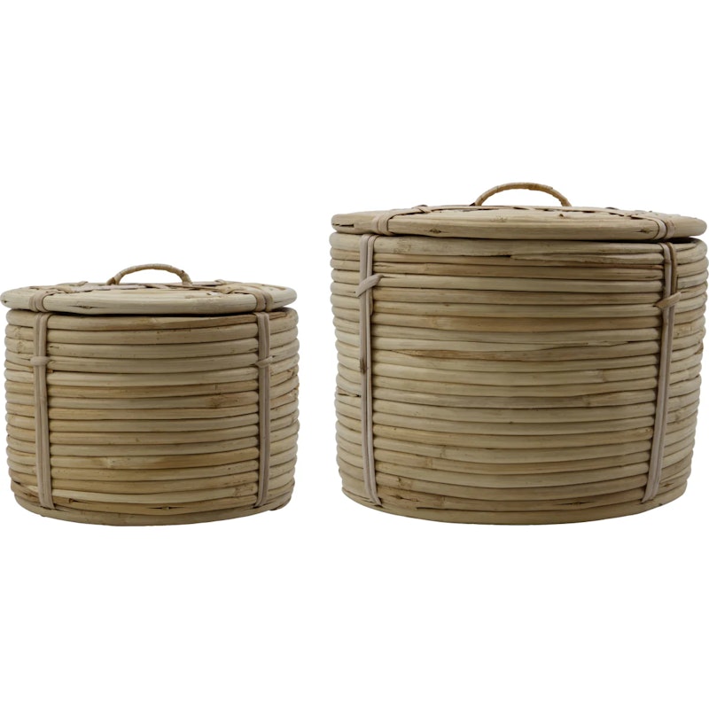 HDRound Korg Med Lock Natur, 2-pack