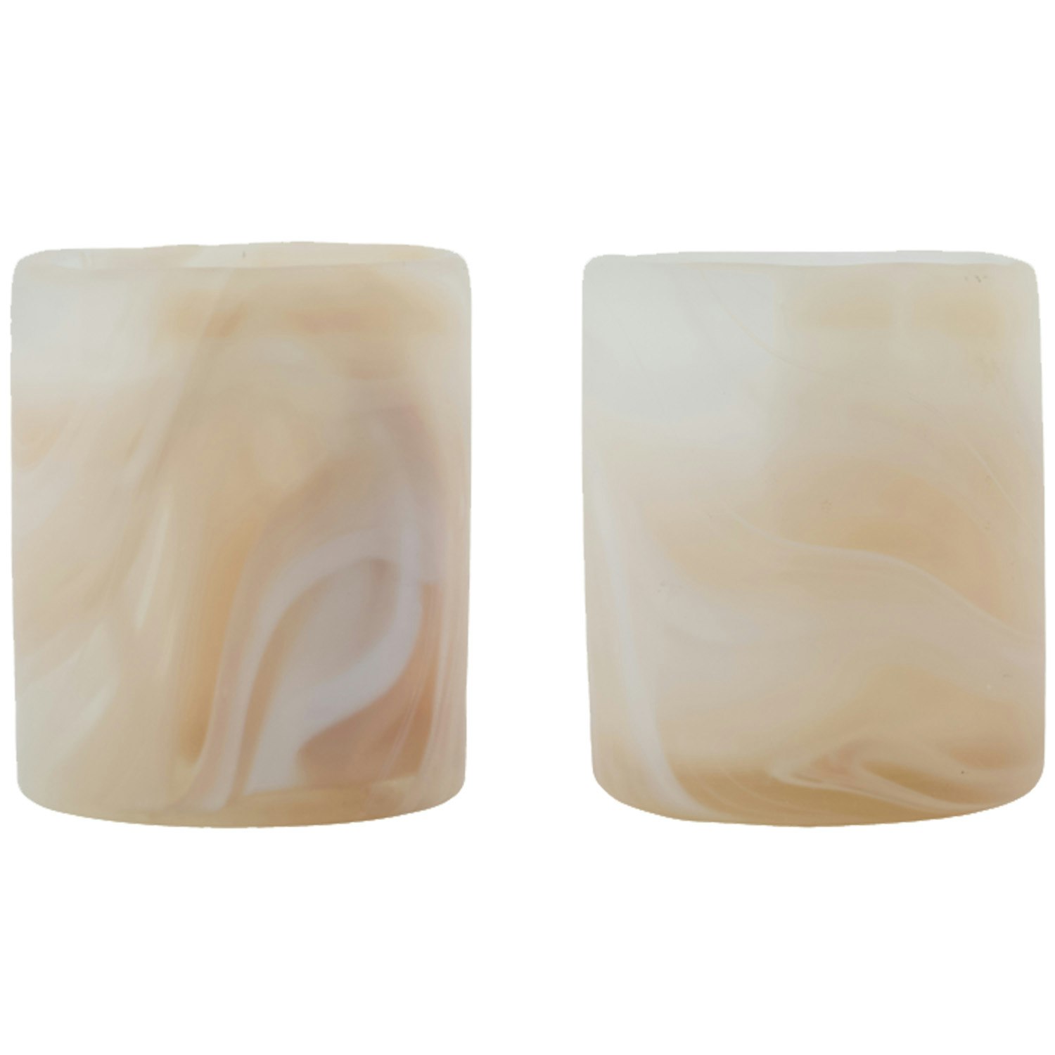 House Doctor Kae V&auml;rmeljuslykta 2-pack - Ljusstakar Glas Beige