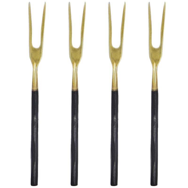 Påläggssgaffel 4-pack, Antikmässing