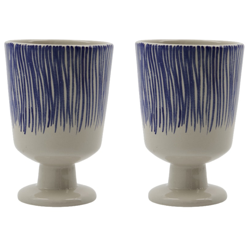 Diva Mugg 2-pack Med Fot, Blå