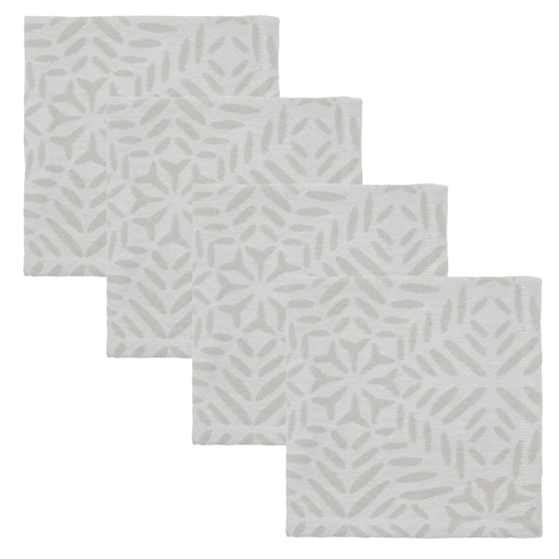 Clip Servett 40x40 cm 4-pack, Grå / Vit